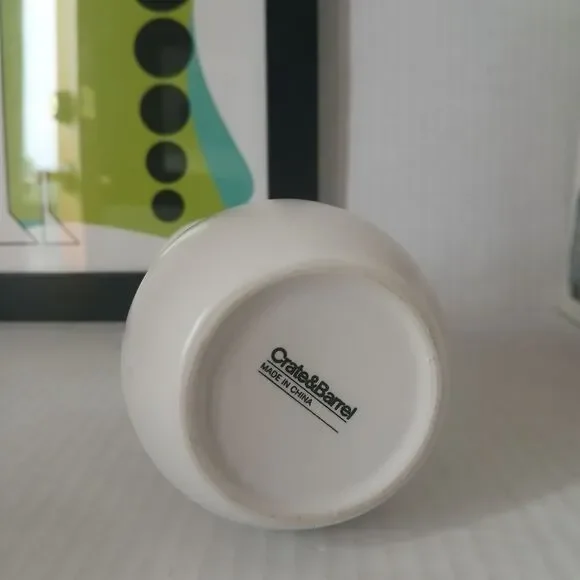 Crate & Barrel Stem Bud Vase White Green Interior Modern Decor 6" - Picture 7 of 7